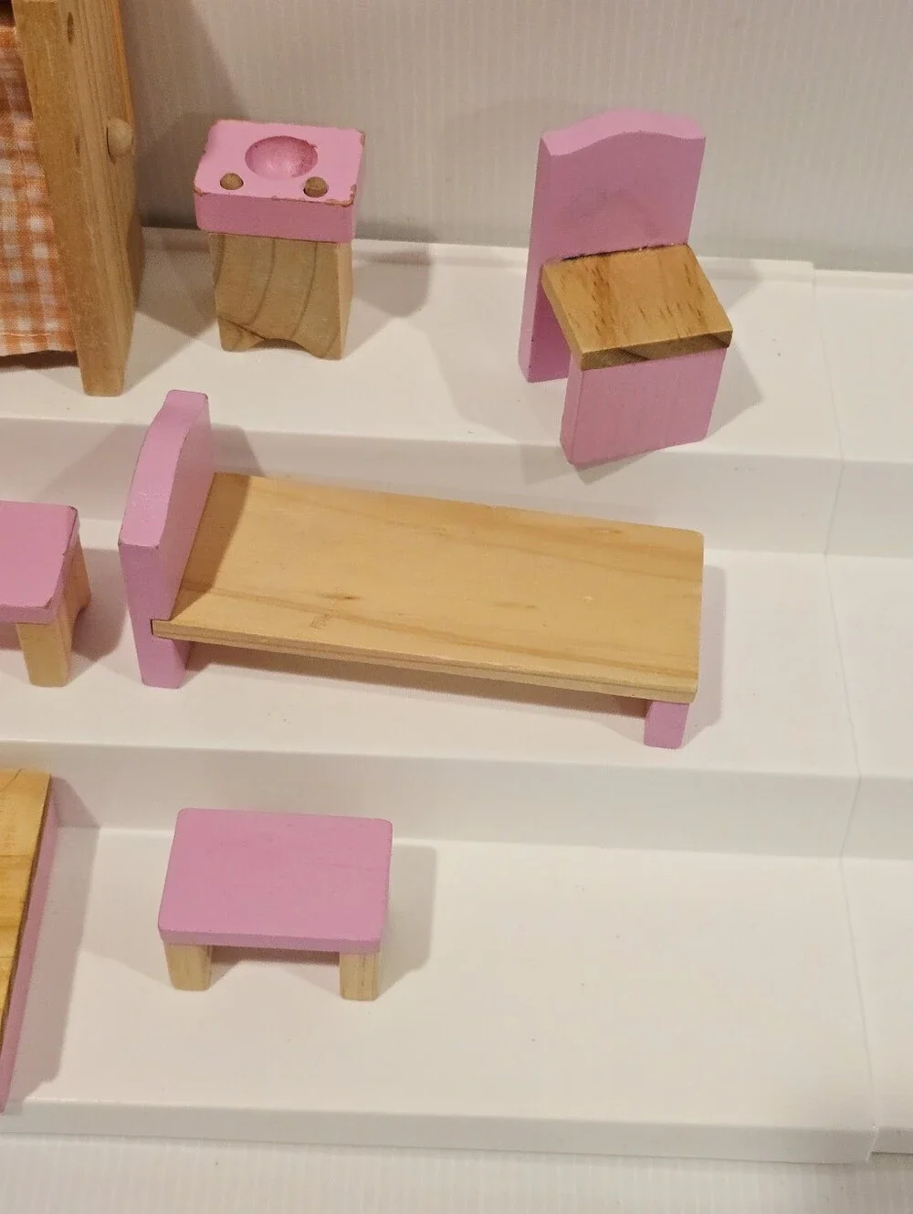 Wooden Dollhouse Mixed Furniture Set